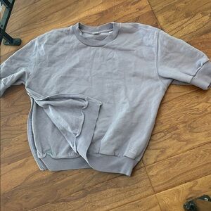 Random Identities by Stefano Pilati 100% Cotton Purple Zipper Crewneck Sweater